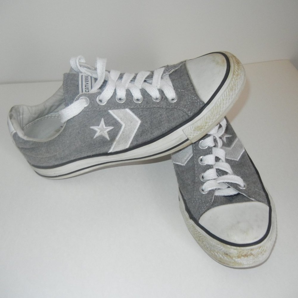 Converse Wmn Sz 8 Chuck Taylor Wool Point Star Low Tops Gray White Shoes Comfy